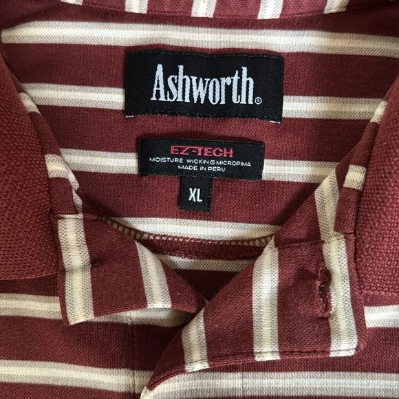 Men’s Ashworth XL EZ-Tech Moisture Wicking cinnamon colored polo shirt. - Picture 3 of 7
